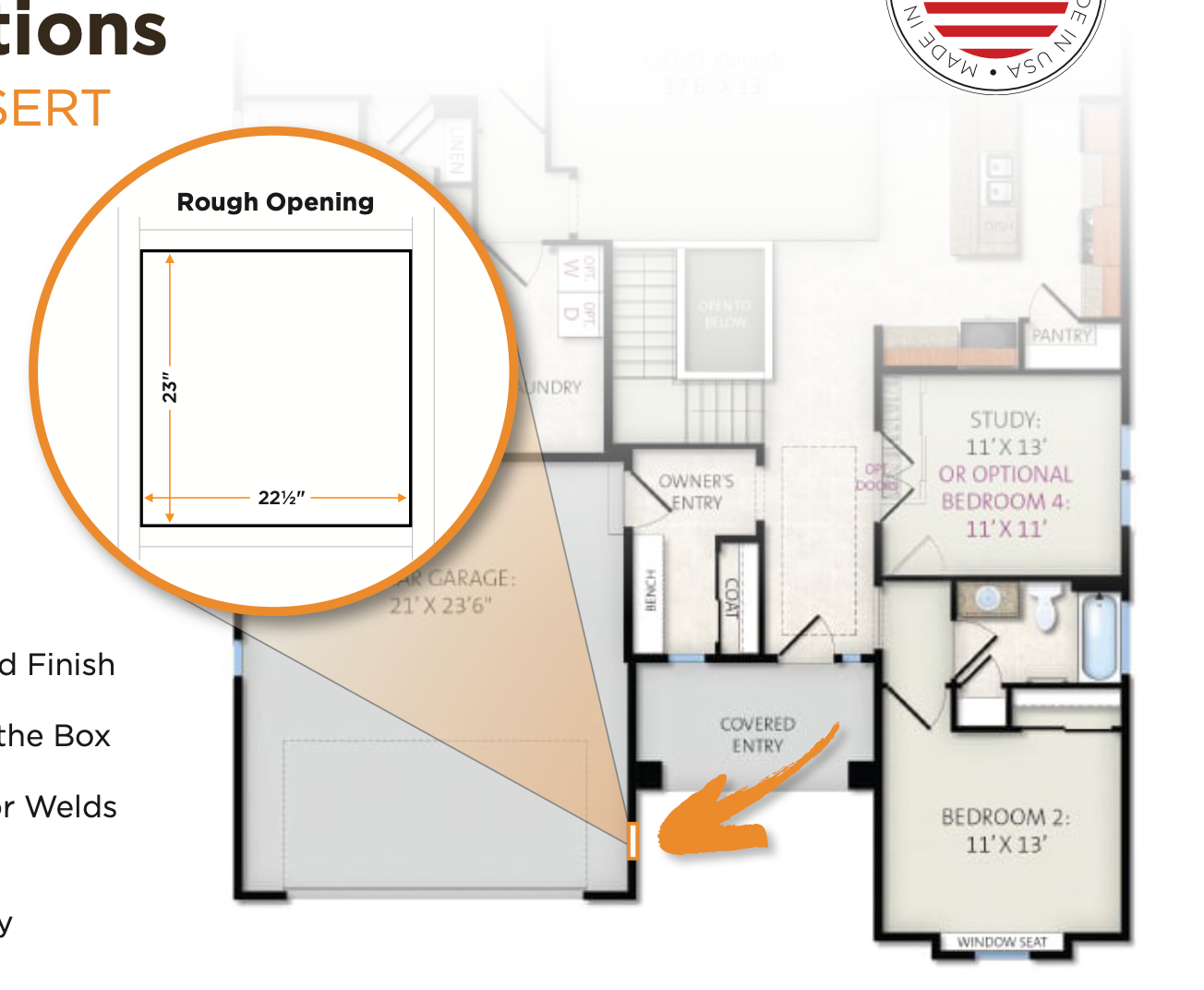 "The Boomer" Full-Size Package Wall Insert for Securing Large Package Deliveries